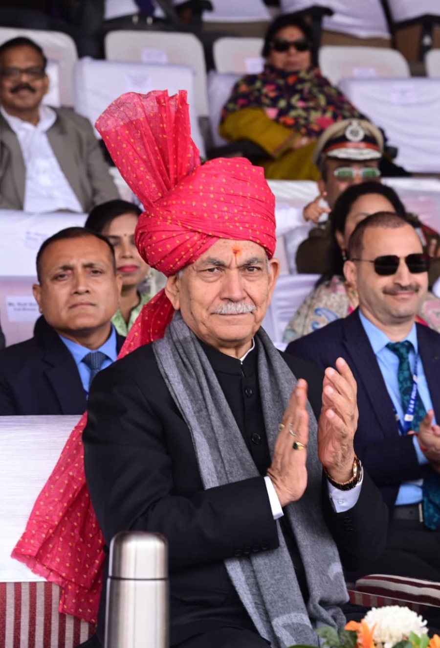 Lieutenant Governor Manoj Sinha unfurls National Flag in Jammu -