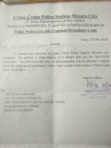 Mysore Cyber Crime sends notice to Christian activist who supported 37-priests in exposing Bishop KA William’s scams - Archbishop Peter Machado, Association of Concerned Catholics, Bishop KA William, Former Justice Michael Saldanha, Melwyn Fernandes