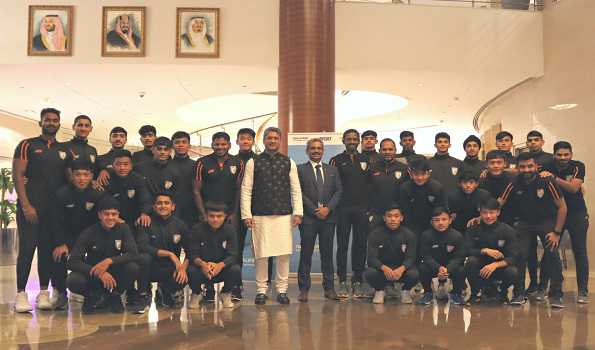 AIFF president & secretary general meet India Under-17 boys in Saudi Arabia