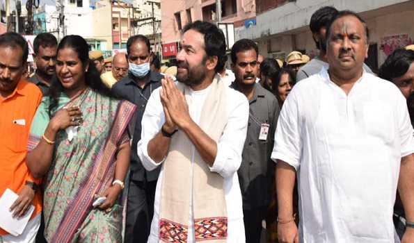 Kishan Reddy undertakes padayatra in Secunderabad Constituency