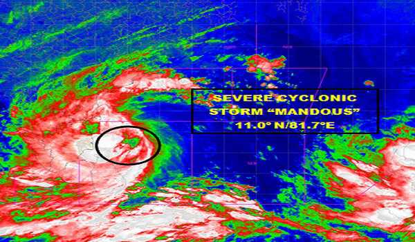 Severe Cyclonic Storm “Mandous’ to weaken, to cross coast near Mahabs