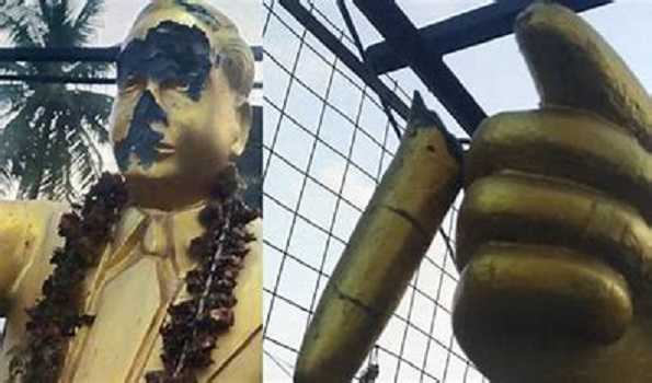 Ambedkar statue damaged