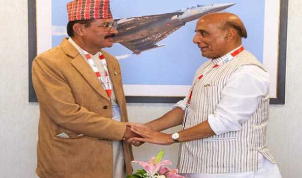 Rajnath interacts with Nepal, SL defence ministers