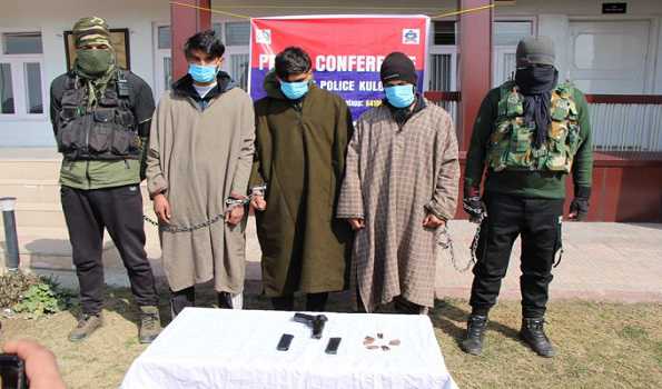 3 militant associates arrested in Kashmir’s Kulgam