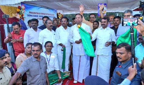 Union Minister flags off Tejas Express after stoppage at Tambaram station