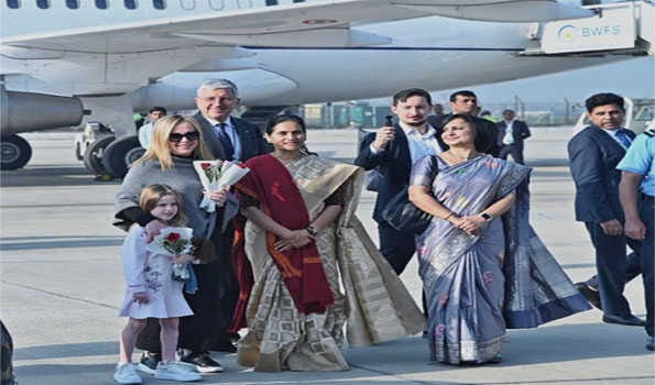 Italian PM Giorgia Meloni arrives on state visit