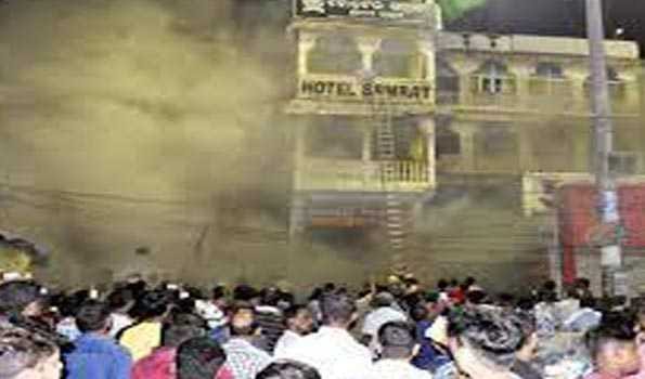 Major fire breaks out in Puri’s Laxmi Market complex, several shops destroyed