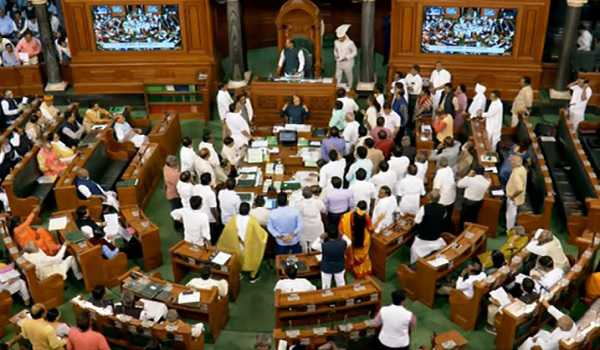 LS adjourned till 2 pm amid pandemonium