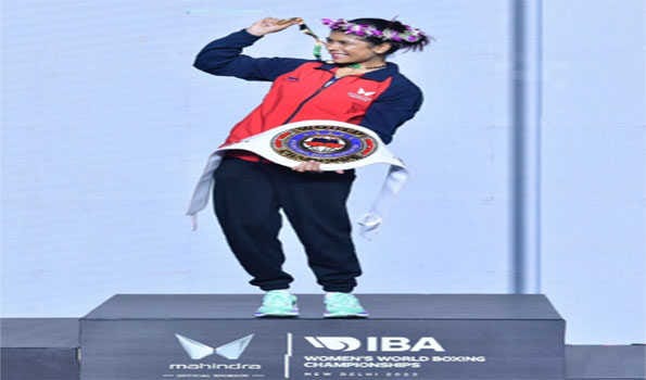 Boxing Icon Nikhat Zareen presented with All-New Thar at Women’s World Boxing Championships