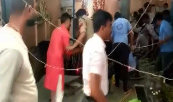 Roof collapses in temple complex in Indore