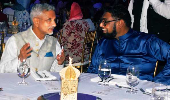 EAM joins Guyanese President for Eid dinner, interacts with Indian community