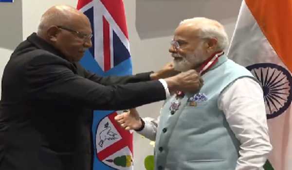 Fijian PM Rabuka confers nation’s highest honour on PM Modi