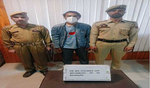 Man arrested in Kashmir for blackmailing and extortion