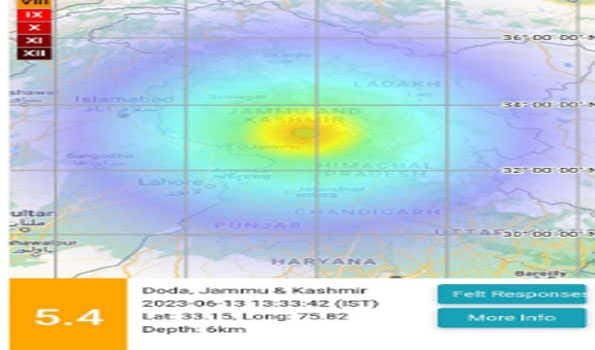 Quake jolts northern states of India