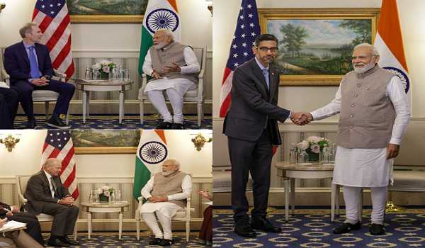 PM Modi meets CEOs of Amazon, Boeing and Google, discusses further collaboration with India