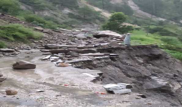 Old Hindustan Tibet NH-5 disrupted by many landslides