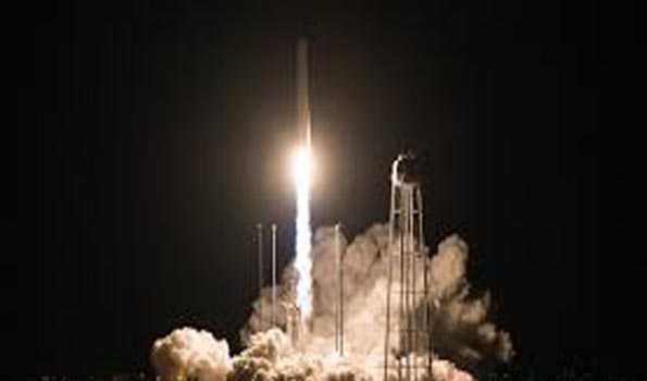 Antares rocket with Cygnus cargo spacecraft aboard lifts off toward ISS