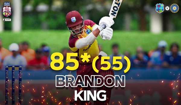 Brandon King’s unbeaten 85 pilots WI to a series win against India