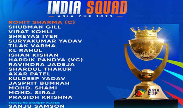 India squad for Asia Cup announced