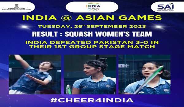 Indian women’s squash team thrash Pakistan