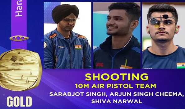 Asiad: India’s 10m air pistol team wins gold medal