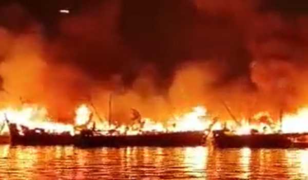 AP: At least 25 fishing boats gutted at a fishing harbour in Vizag, no casualty