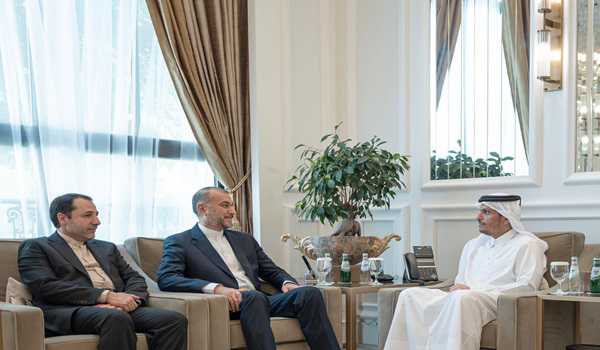 Iranian, Qatari FMs discuss political solution to Gaza crisis