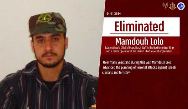 Islamic Jihad’s Chief of Operational Staff in Gaza killed