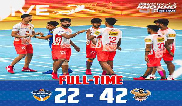 Gujarat Giants beat Telugu Yoddhas in Ultimate Kho Kho
