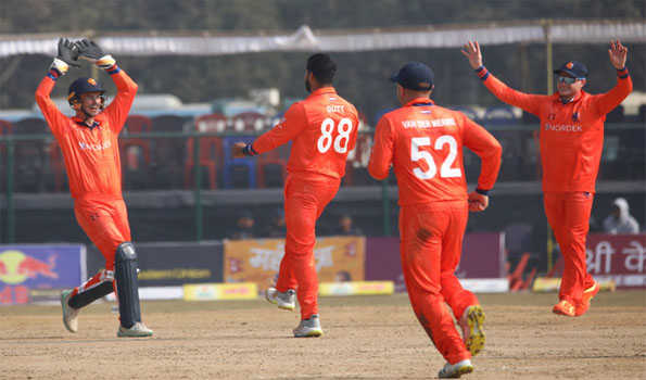 Netherlands bowler Aryan Dutt breaks records as spinner knocks over Namibia in Nepal