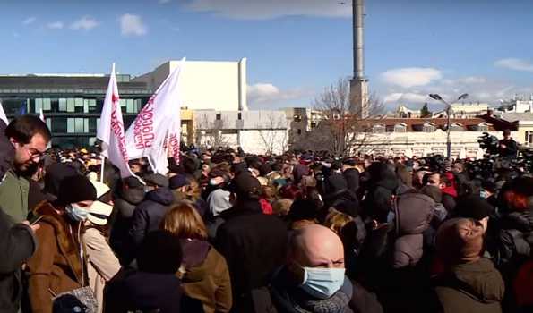Leader of Georgia’s largest opposition party detained during protest in Tbilisi