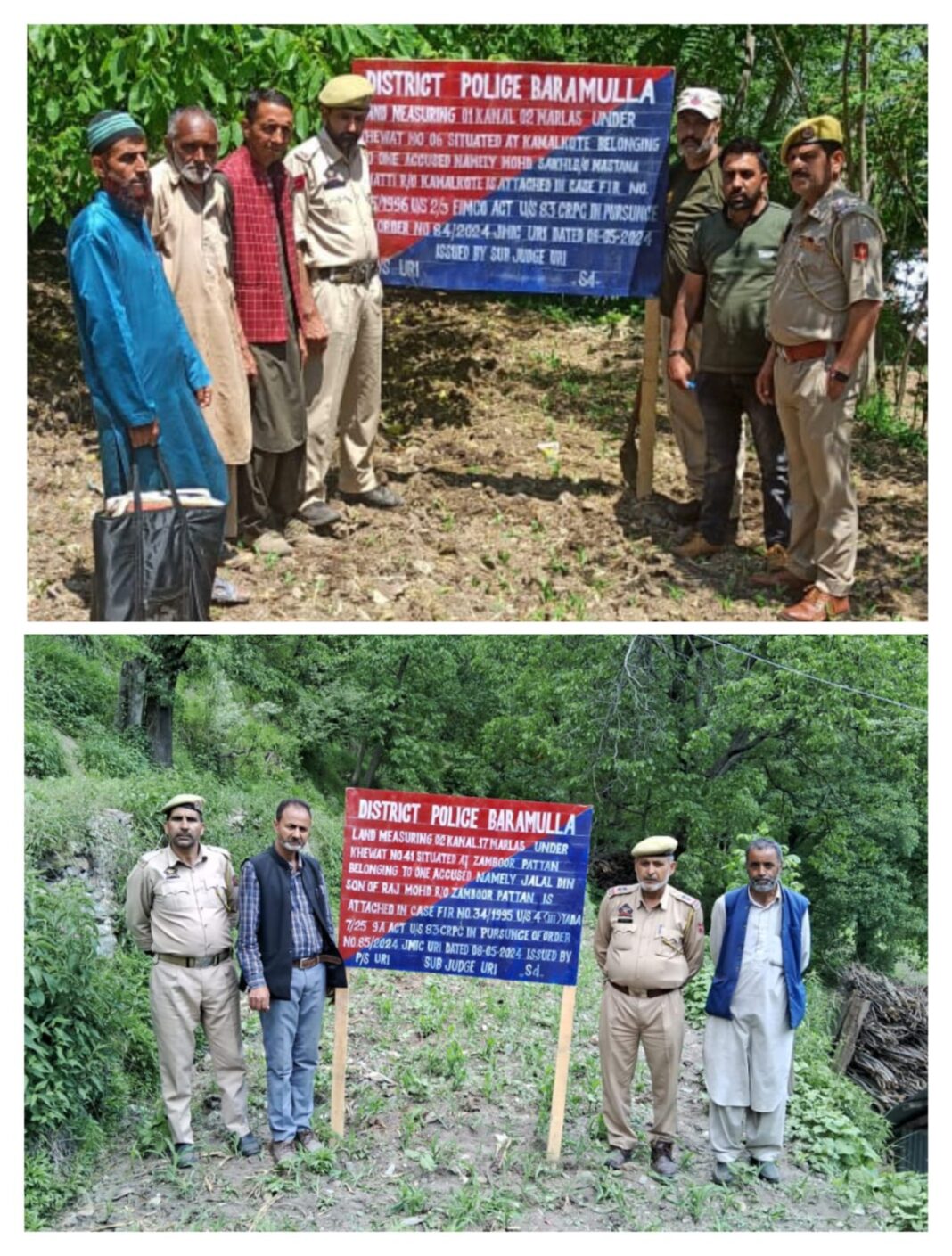 Police attaches properties of 2 terror handlers based in Pakistan, worth lacs in Baramulla.