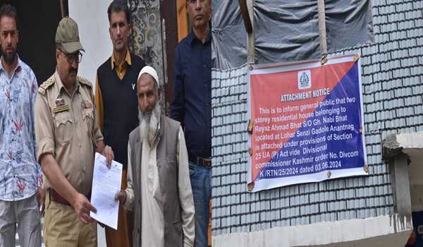 Police attach residential house of a terror association in J&K’s Anantnag