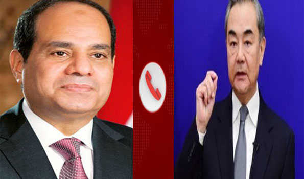 Chinese, Egyptian FMs hold phone talks on bilateral ties, Middle East situation