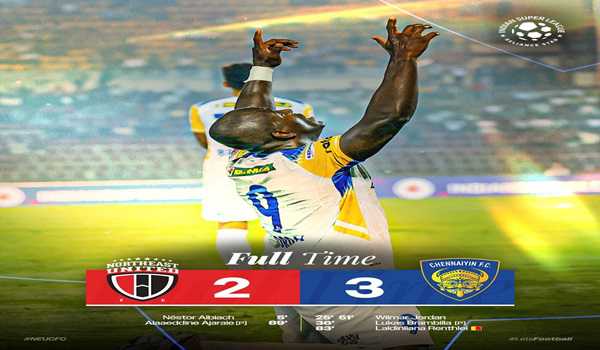 Chennaiyin FC beat NorthEast United FC 3-2 in ISL