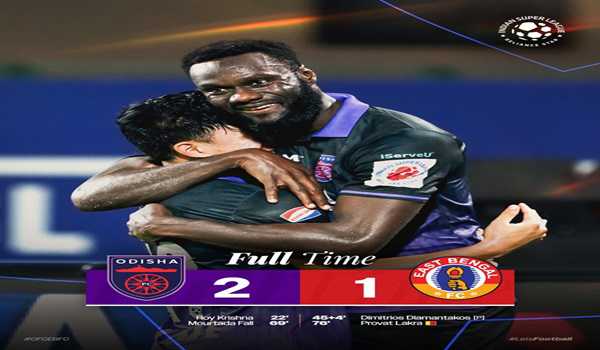 Odisha FC beat East Bengal FC 2-1 in ISL