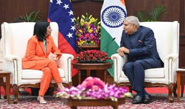 Venezuelan VP calls on VP Dhankhar, discusses economic cooperation