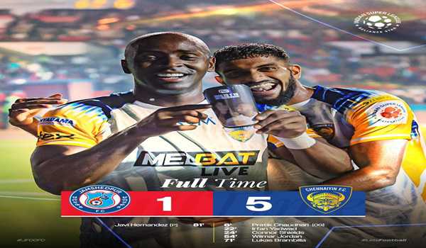 Chennaiyin FC defeat Jamshedpur FC 5-1 in ISL