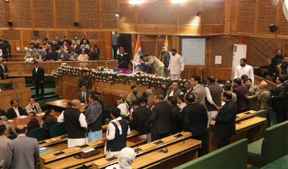 Pandemonium over passing of resolution for restoration special status continues, House adjourned
