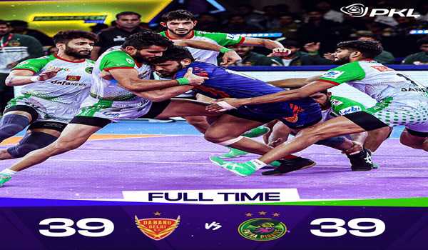 Patna Pirates thrilling tie with Dabang Delhi in Pro Kabaddi League