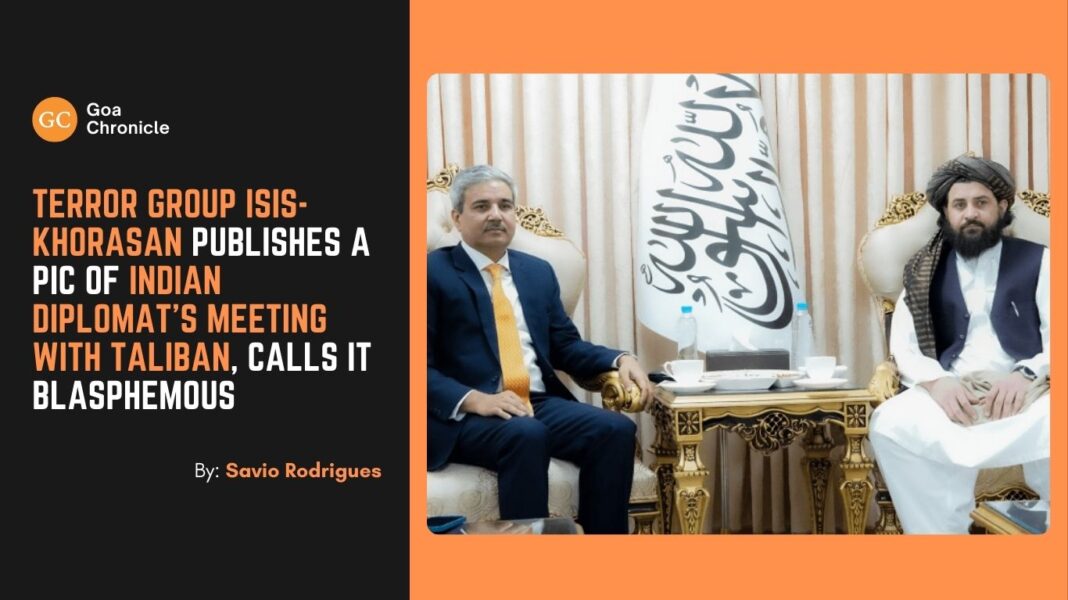 Terror group ISIS-Khorasan Publishes A Pic Of Indian Diplomat’s Meeting With Taliban, Calls It Blasphemous