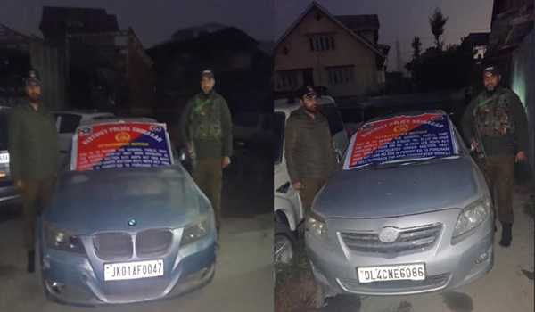 Police seize 2 vehicles acquired by illegal narcotic trade in Srinagar