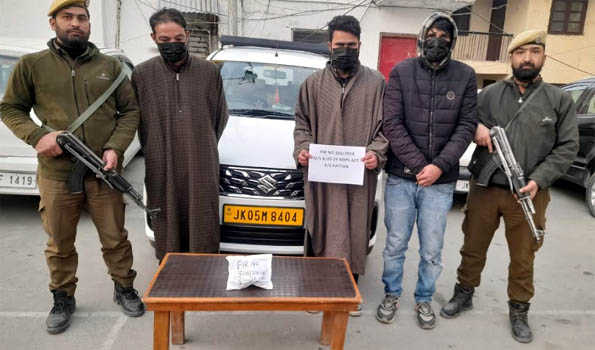 J&K: Police arrest 4 drug peddlers in Baramulla