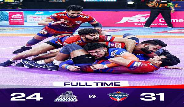 UP Yoddhas beat table-toppers Haryana Steelers in Pro Kabaddi League