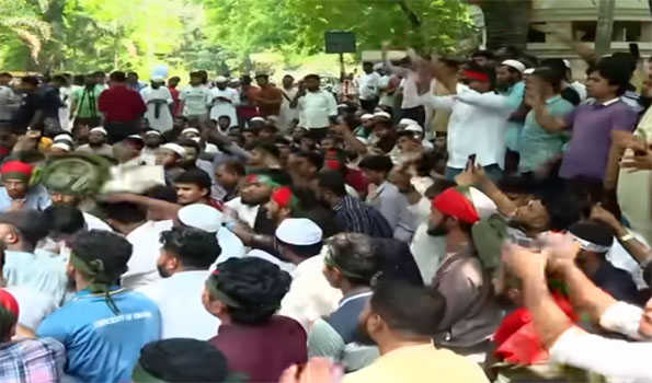 Hundreds of student activists hold protest in Dhaka’s Shahbagh demanding ban on Awami League