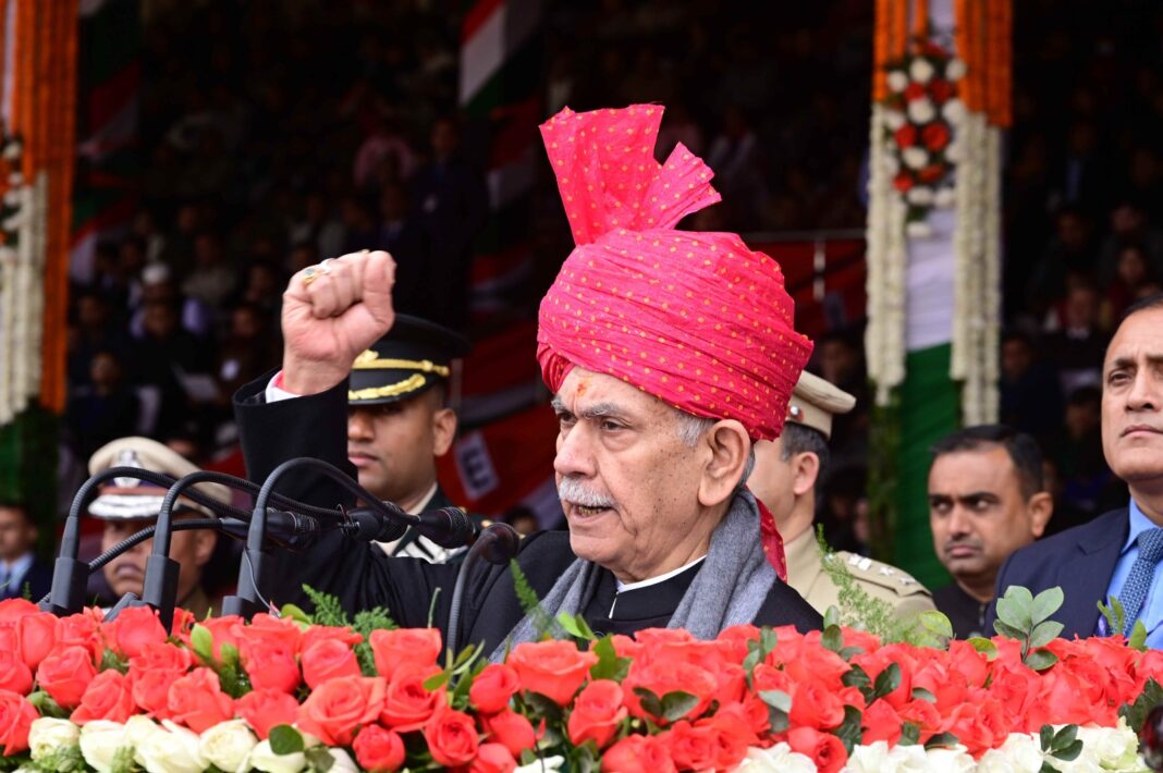 Lieutenant Governor Manoj Sinha unfurls National Flag in Jammu