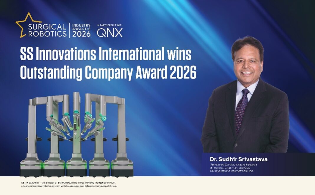 Indian MedTech Company SS Innovations International Beats Global Surgical Robotics Giants  to win outstanding company award in surgical robotics technology awards 2026