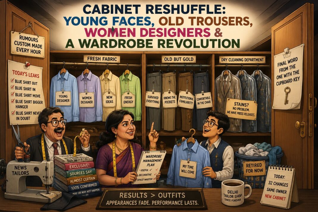 Illustration of Old Trousers symbolizing political change in the Cabinet Reshuffle