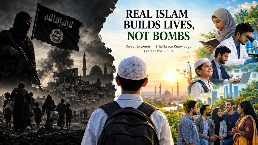 Illustration depicting Islamic Radicalism affecting Muslim societies