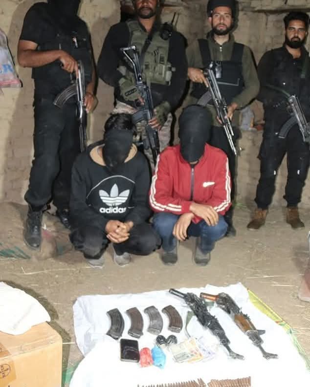 Two hybrid LeT terrorists apprehended in Shopian